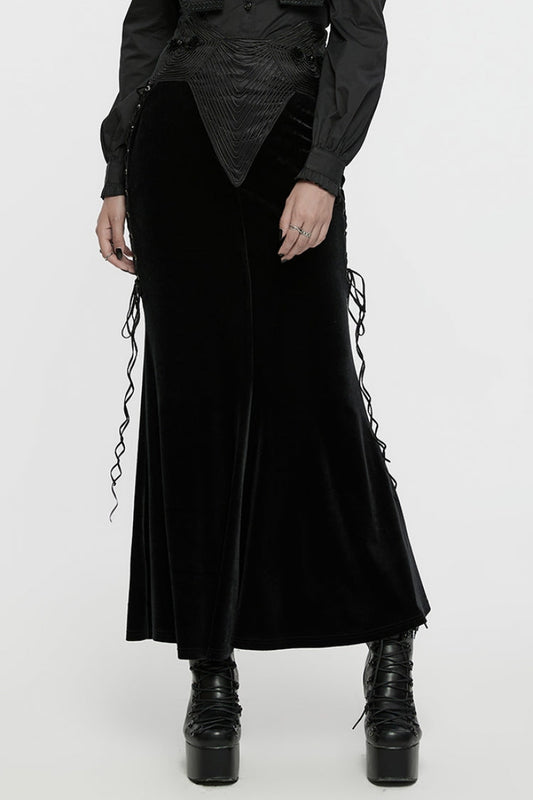 Ruffled Lolita Skirt - Ruffle Rose Embroidery Lace-up, Black, Women's Style, Ruffled - additional product view 2