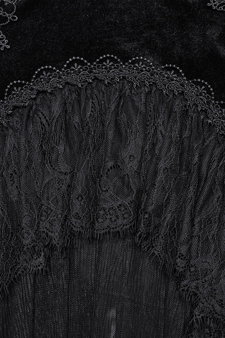 Ruffled Lolita Skirt - Ruffle Stitching Lace Fishtailed, Black, Women's Style, Lace Trim - additional product view 6