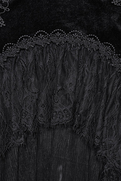 Ruffled Lolita Skirt - Ruffle Stitching Lace Fishtailed, Black, Women's Style, Lace Trim - additional product view 6