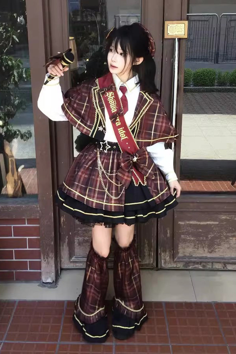 Ruffled Lolita Skirt - Shōwa Little Idol, Red, Ruffled, Long Sleeves, Classic Style - additional product view 7