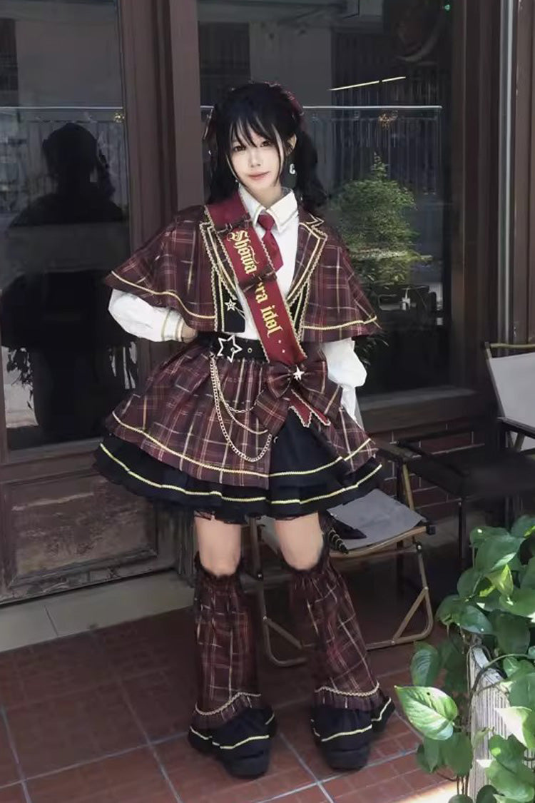 Ruffled Lolita Skirt - Shōwa Little Idol, Red, Ruffled, Long Sleeves, Classic Style - additional product view 10