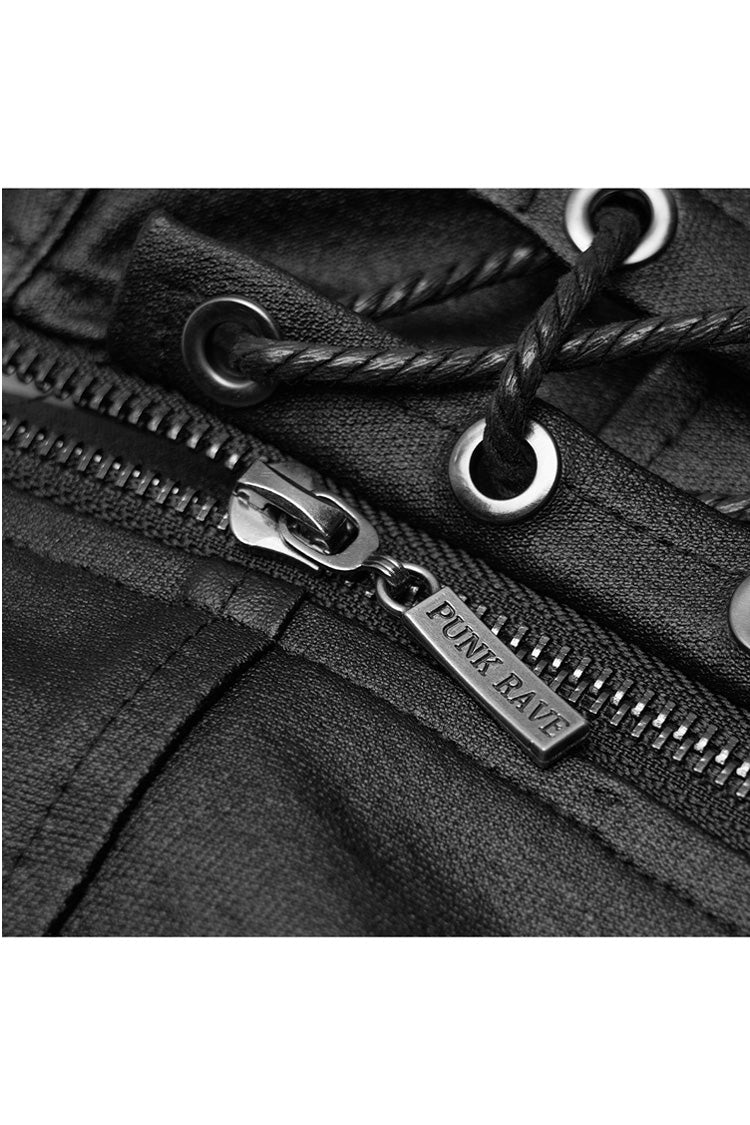 Ruffled Lolita Skirt - Side Metal Clasp Lace-up, Black, High-Low Hem, Plus Size - additional product view 9