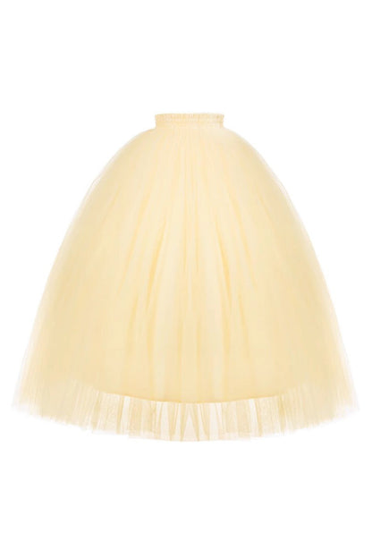 Ruffled Lolita Skirt - Sissi's Pilgrimage, Yellow, Long Version, Long Length, Lace Trim - additional product view 5