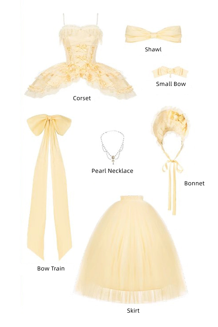 Ruffled Lolita Skirt - Sissi's Pilgrimage, Yellow, Long Version, Long Length, Lace Trim - additional product view 6