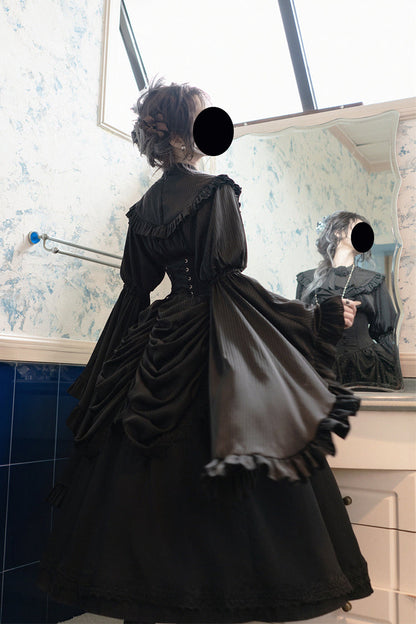 Ruffled Lolita Skirt - Sleepwalking, Black, Plus Size, Gothic Style, Lace Trim - additional product view 11
