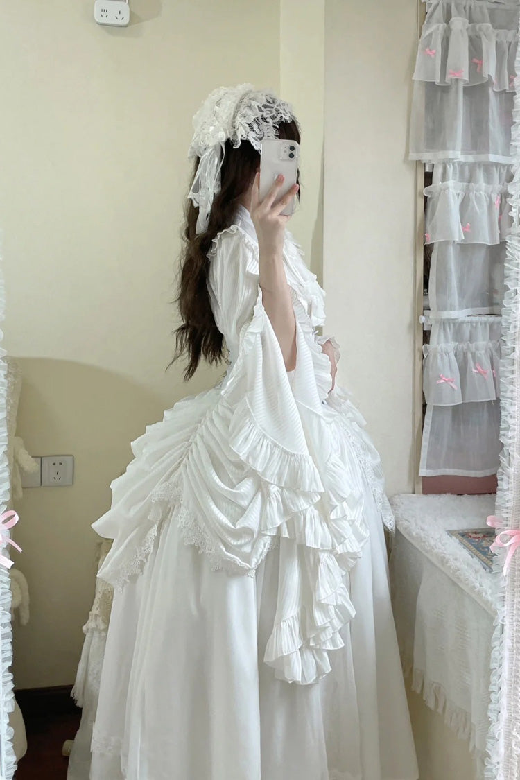 Ruffled Lolita Skirt - Sleepwalking, White, Plus Size, Long Sleeves, Gothic Style - additional product view 2