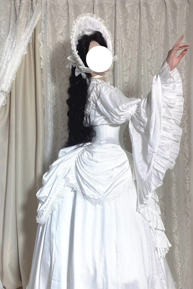 Ruffled Lolita Skirt - Sleepwalking, White, Plus Size, Long Sleeves, Gothic Style - additional product view 5