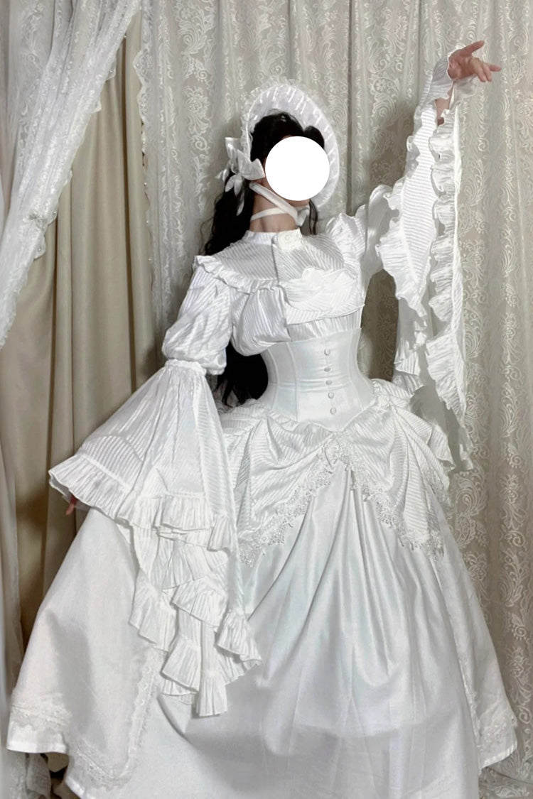 Ruffled Lolita Skirt - Sleepwalking, White, Plus Size, Long Sleeves, Gothic Style - additional product view 6