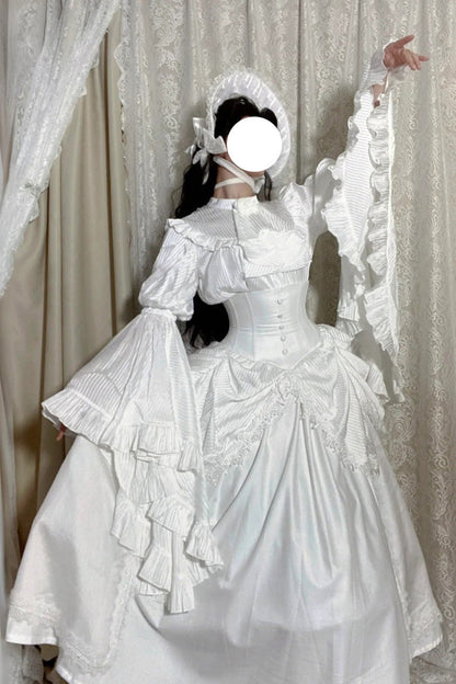 Ruffled Lolita Skirt - Sleepwalking, White, Plus Size, Long Sleeves, Gothic Style - additional product view 6