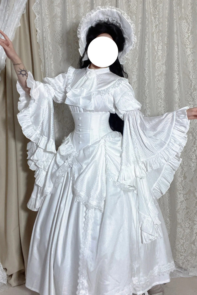Ruffled Lolita Skirt - Sleepwalking, White, Plus Size, Long Sleeves, Gothic Style - additional product view 7