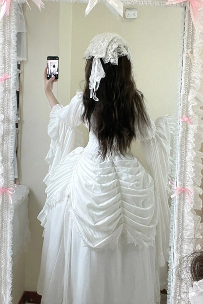 Ruffled Lolita Skirt - Sleepwalking, White, Plus Size, Long Sleeves, Gothic Style - additional product view 8