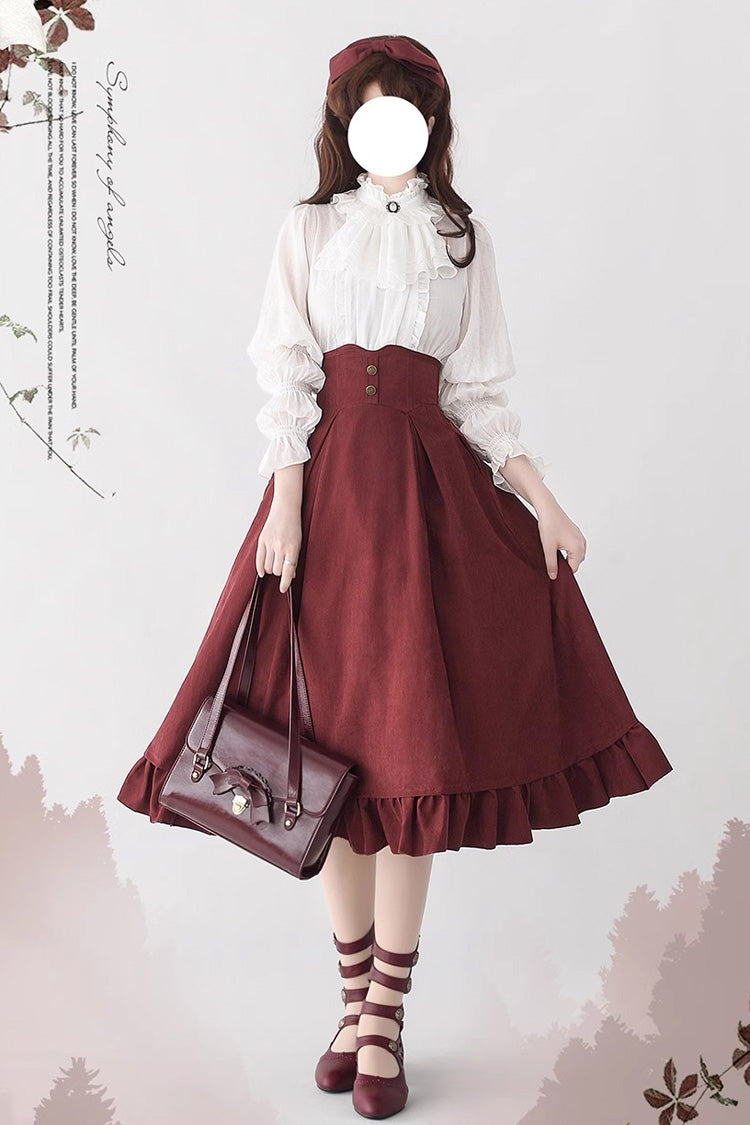 Ruffled Lolita Skirt - Solid Color Ruffle Fishbone, 4 Colors, Classic Style, Ruffled - additional product view 7