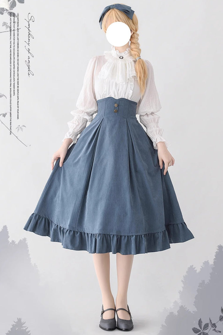 Ruffled Lolita Skirt - Solid Color Ruffle Fishbone, 4 Colors, Classic Style, Ruffled - additional product view 10