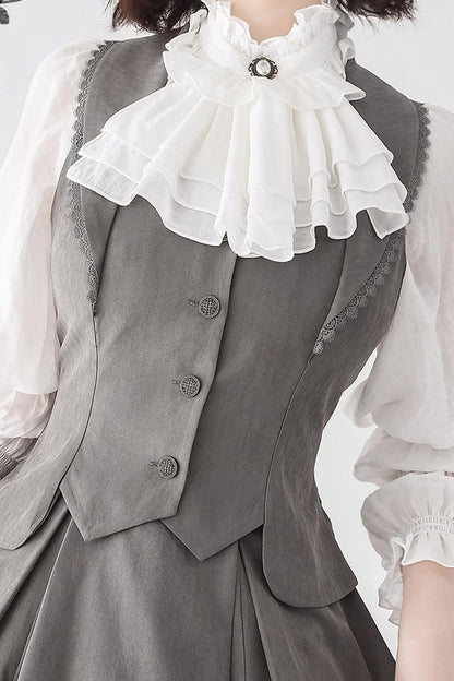 Ruffled Lolita Skirt - Solid Color Ruffle Fishbone, 4 Colors, Classic Style, Ruffled - additional product view 12