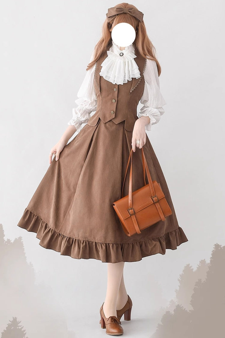 Ruffled Lolita Skirt - Solid Color Ruffle Fishbone, 4 Colors, Classic Style, Ruffled - main product image