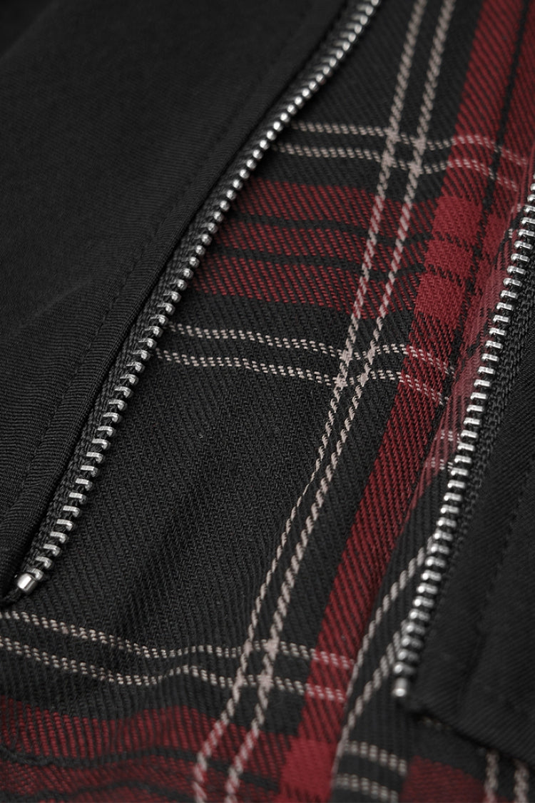 Ruffled Lolita Skirt - Stitching Red Plaid, 2 Colors, Pleated, Plaid, Women's Style - additional product view 6