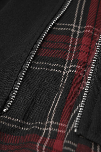 Ruffled Lolita Skirt - Stitching Red Plaid, 2 Colors, Pleated, Plaid, Women's Style - additional product view 6