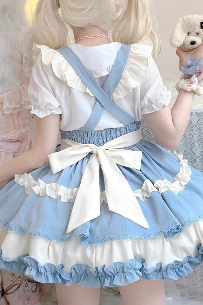 Ruffled Lolita Skirt - Strappy Doll Collar, 7 Colors, Ruffled, Layered, Sweet Style - additional product view 10