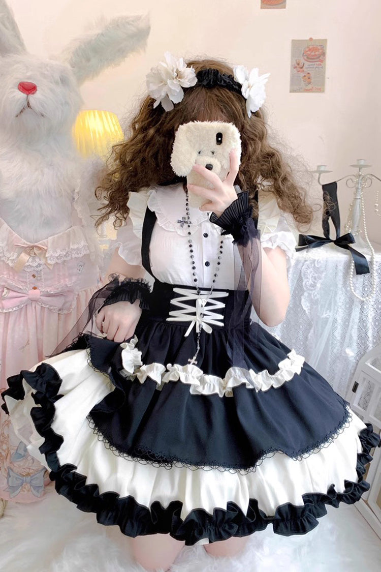 Ruffled Lolita Skirt - Strappy Doll Collar, 7 Colors, Ruffled, Layered, Sweet Style - additional product view 11