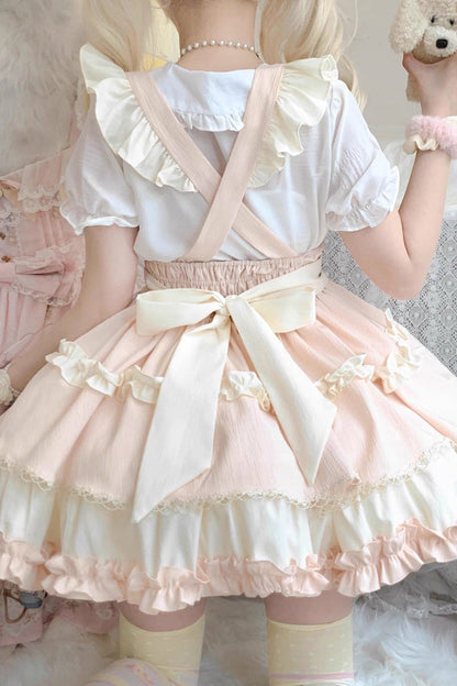 Ruffled Lolita Skirt - Strappy Doll Collar, 7 Colors, Ruffled, Layered, Sweet Style - additional product view 13