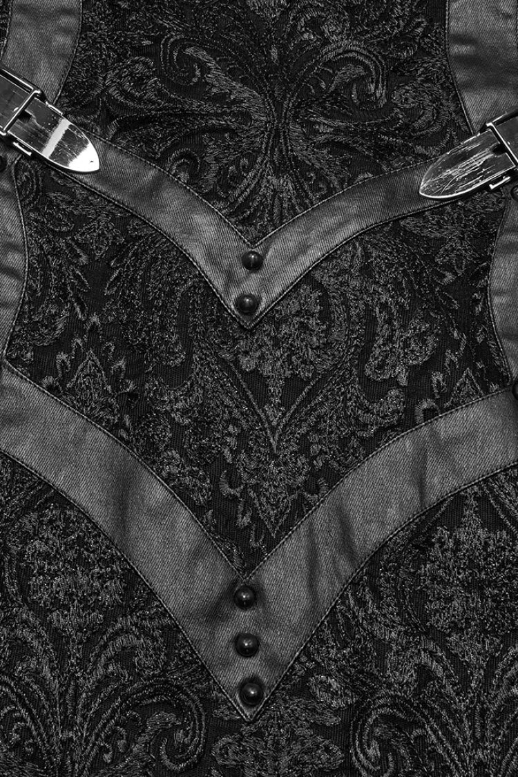 Ruffled Lolita Skirt - Studded Embossed, Black, Women's Style, Lace Trim, Embroidered - additional product view 5