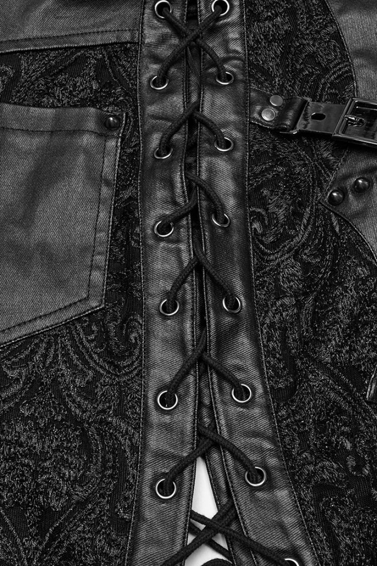 Ruffled Lolita Skirt - Studded Embossed, Black, Women's Style, Lace Trim, Embroidered - additional product view 8