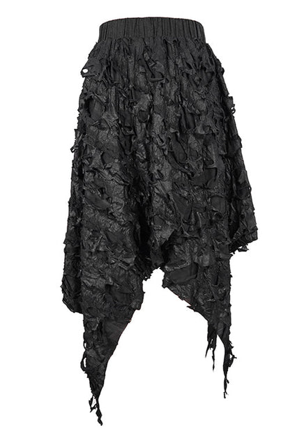 Ruffled Lolita Skirt - Tattered Sharp Hem, Black, Women's Style, Punk Style - additional product view 4