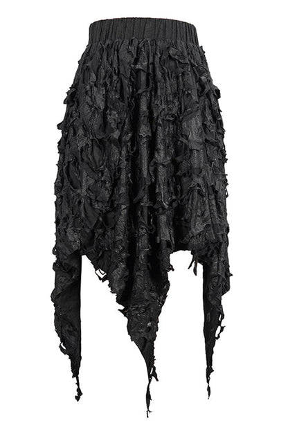 Ruffled Lolita Skirt - Tattered Sharp Hem, Black, Women's Style, Punk Style - additional product view 6