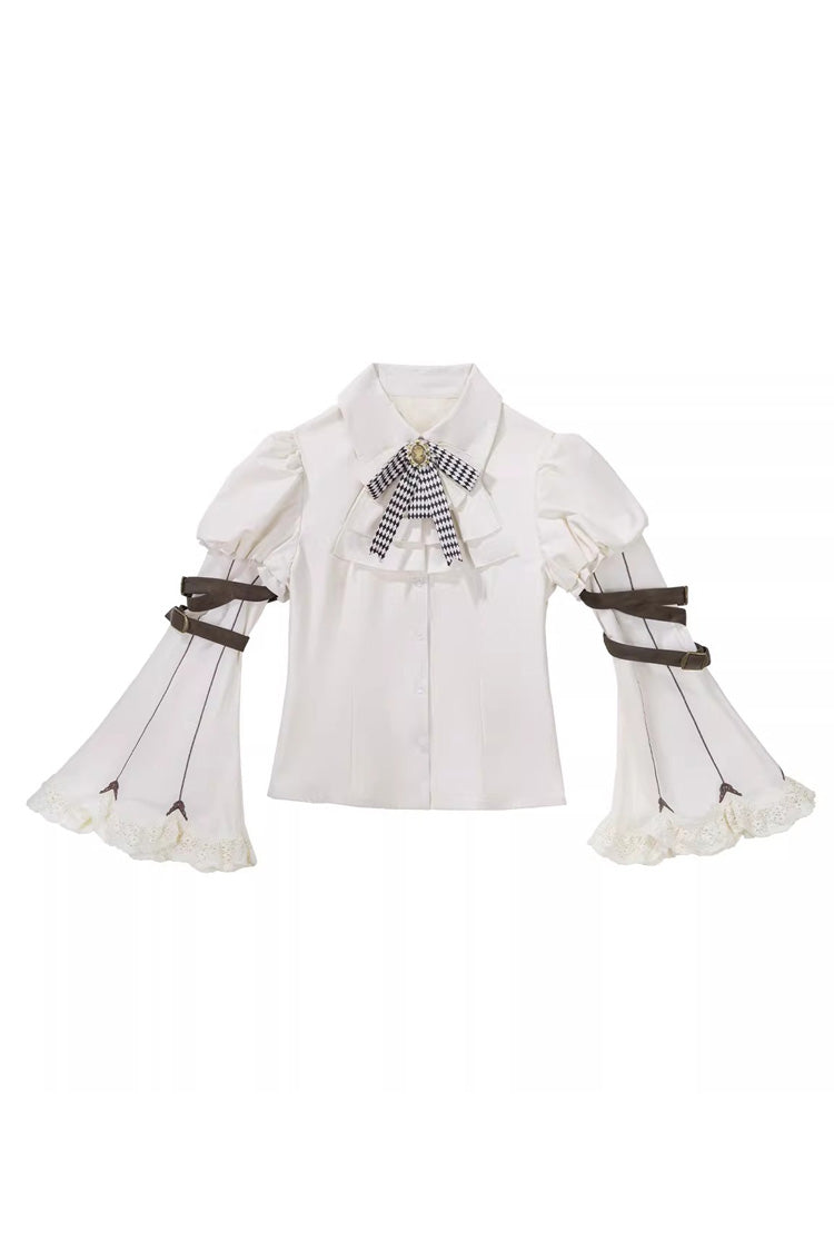 Ruffled Lolita Skirt - Time Capsule Pirate Style, 2 Colors, Long Sleeves, Gothic Style - S Blouse(Only) / M Blouse(Only) / L Blouse(Only) option