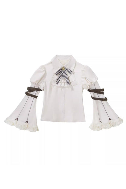 Ruffled Lolita Skirt - Time Capsule Pirate Style, 2 Colors, Long Sleeves, Gothic Style - S Blouse(Only) / M Blouse(Only) / L Blouse(Only) option