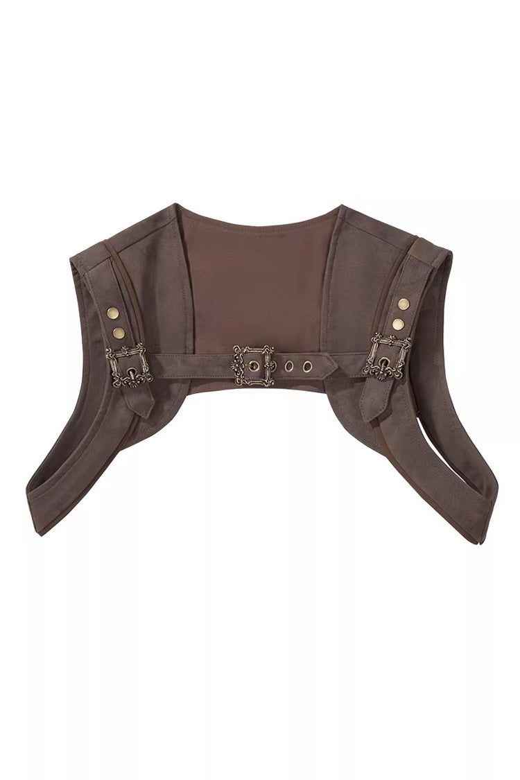 Ruffled Lolita Skirt - Time Capsule Pirate Style, 2 Colors, Long Sleeves, Gothic Style - S Suspenders(Only) / M Suspenders(Only) / L Suspenders(Only) option