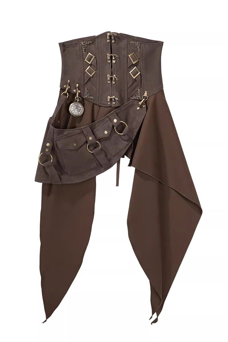 Ruffled Lolita Skirt - Time Capsule Pirate Style, 2 Colors, Long Sleeves, Gothic Style - S Waist-Cincher(Only) / M Waist-Cincher(Only) / L Waist-Cincher(Only) option