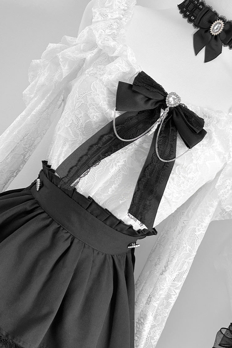Ruffled Lolita Skirt - Triple-layered, Black, Ruffled, Lace Trim - additional product view 6