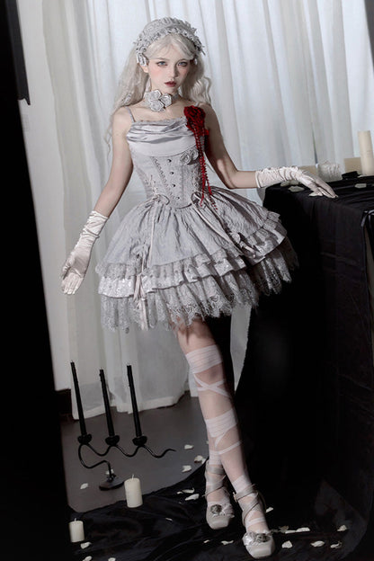 Ruffled Lolita Skirt - Twilight, 2 Colors, Ruffled, Layered, Gothic Style - additional product view 3