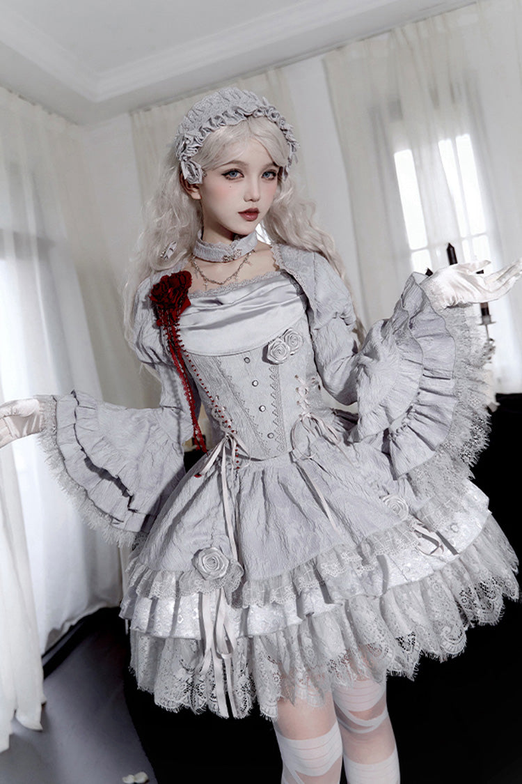 Ruffled Lolita Skirt - Twilight, 2 Colors, Ruffled, Layered, Gothic Style - main product image