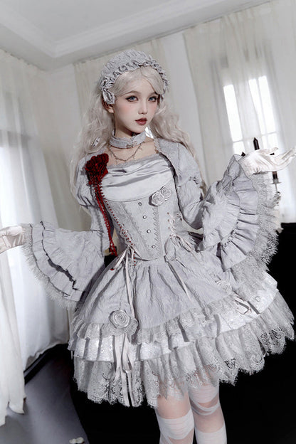 Ruffled Lolita Skirt - Twilight, 2 Colors, Ruffled, Layered, Gothic Style - main product image
