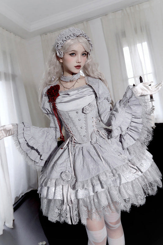 Ruffled Lolita Skirt - Twilight, 2 Colors, Ruffled, Layered, Gothic Style - main product image
