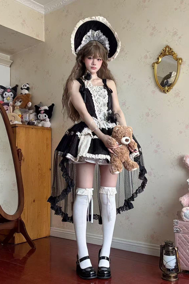 Ruffled Lolita Skirt - Twilight, Black, Gothic Style, Ballet-Inspired Style, Bow Detail - additional product view 8