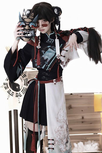 Ruffled Lolita Skirt - Walking With The Demon, Multi-Color, Chinese-Inspired Style - additional product view 3