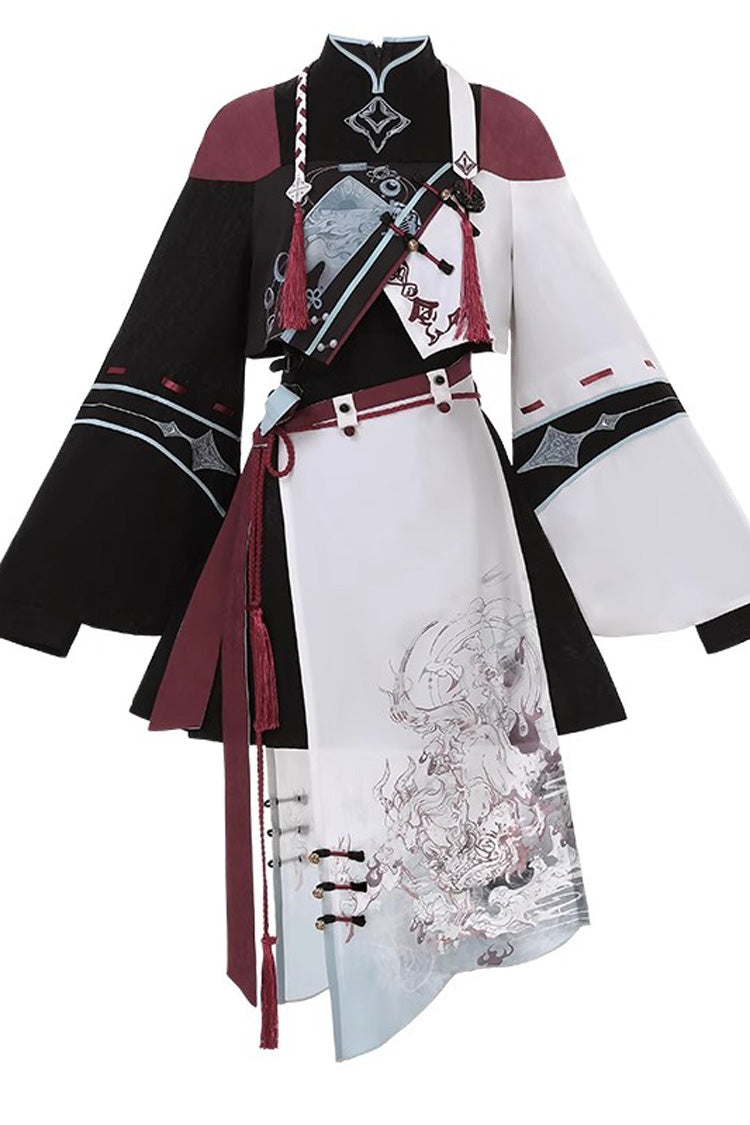 Ruffled Lolita Skirt - Walking With The Demon, Multi-Color, Chinese-Inspired Style - additional product view 4