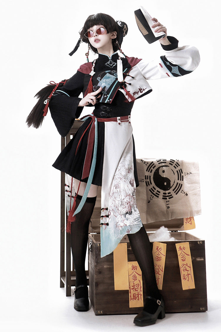 Ruffled Lolita Skirt - Walking With The Demon, Multi-Color, Chinese-Inspired Style - additional product view 5