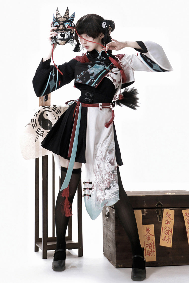 Ruffled Lolita Skirt - Walking With The Demon, Multi-Color, Chinese-Inspired Style - additional product view 7