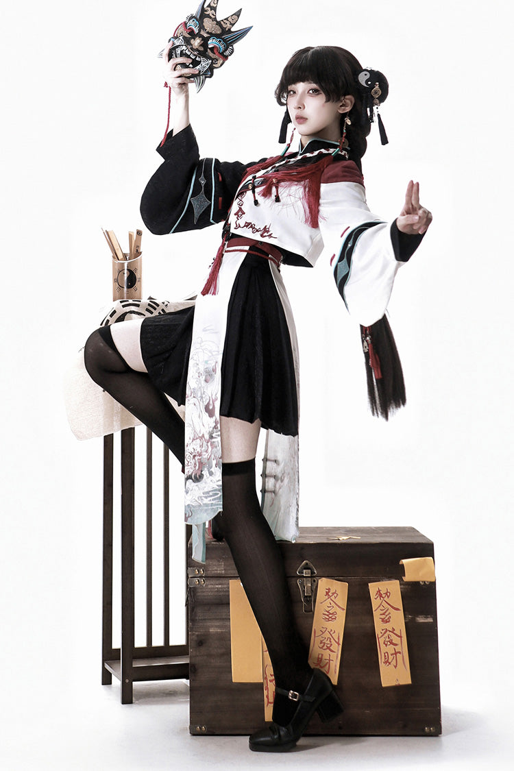 Ruffled Lolita Skirt - Walking With The Demon, Multi-Color, Chinese-Inspired Style - additional product view 8