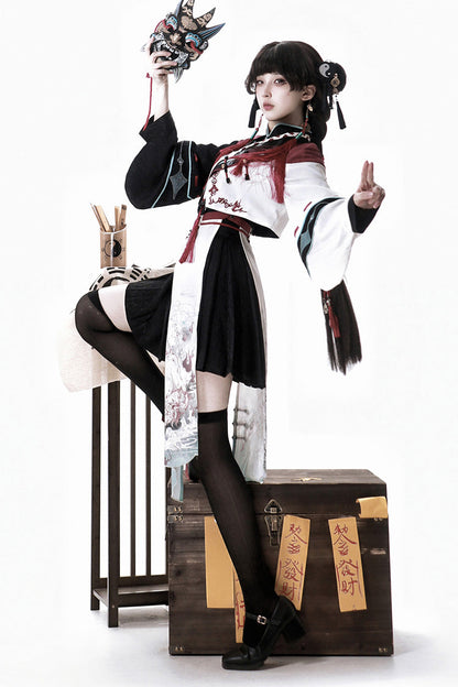 Ruffled Lolita Skirt - Walking With The Demon, Multi-Color, Chinese-Inspired Style - additional product view 8