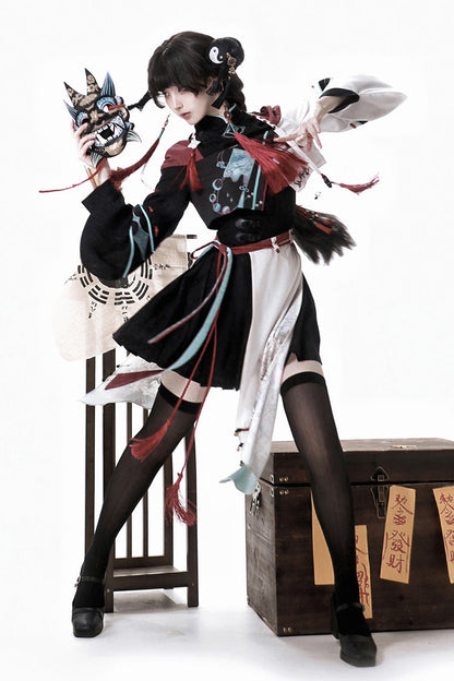 Ruffled Lolita Skirt - Walking With The Demon, Multi-Color, Chinese-Inspired Style - additional product view 11