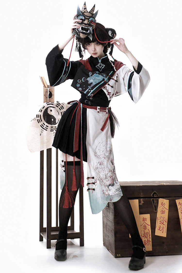 Ruffled Lolita Skirt - Walking With The Demon, Multi-Color, Chinese-Inspired Style - additional product view 12
