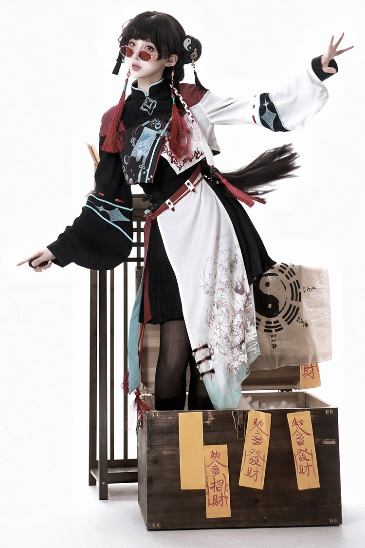 Ruffled Lolita Skirt - Walking With The Demon, Multi-Color, Chinese-Inspired Style - additional product view 16