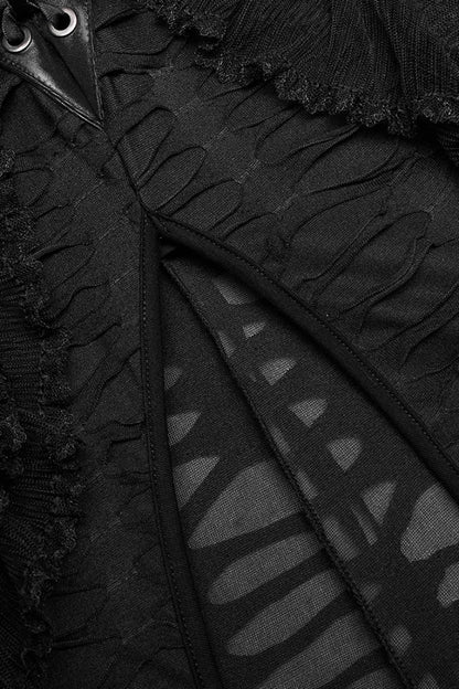 Ruffled Lolita Skirt - Wave Three-dimensional, Black, Women's Style, Gothic Style - additional product view 8