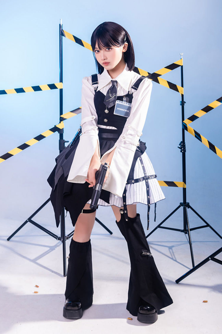 Ruffled Lolita Skirt - White/black Nsa Agent, 2 Colors, Gothic Style - additional product view 2
