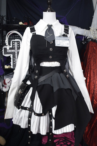 Ruffled Lolita Skirt - White/black Nsa Agent, 2 Colors, Gothic Style - additional product view 3
